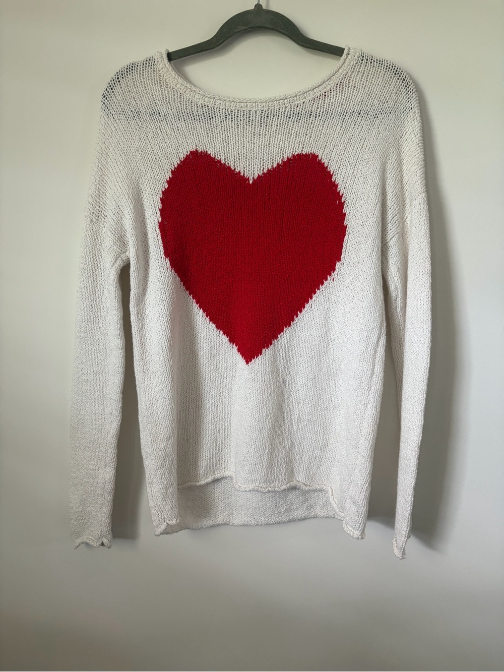 Christian Siriano women’s heart sweater cotton novelty quirky natural